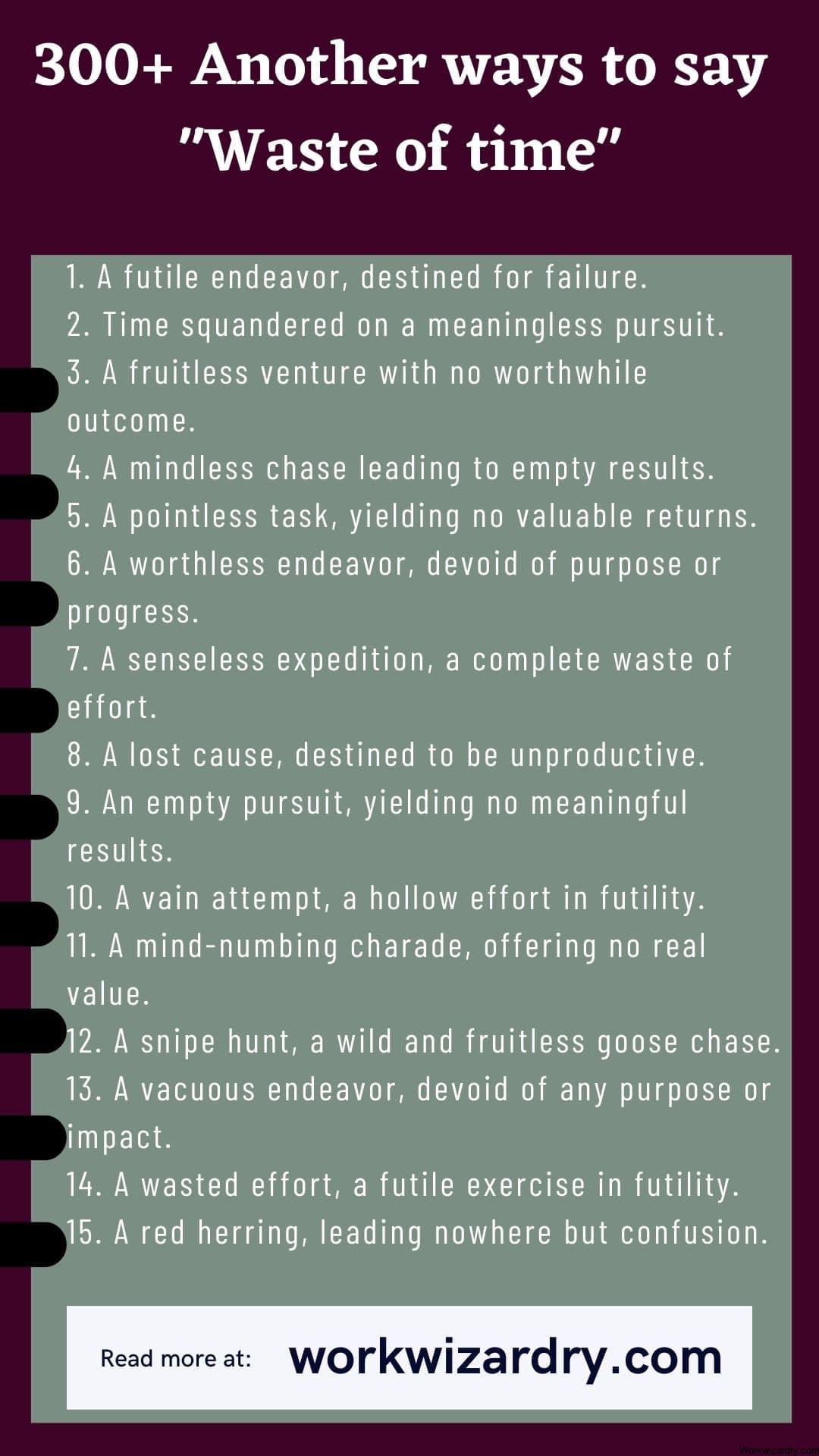 How To Say Waste Of Time Professionally: Find More Than 375 Examples