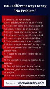 How to say no problem professionally? (160 Examples, synonyms, meaning ...