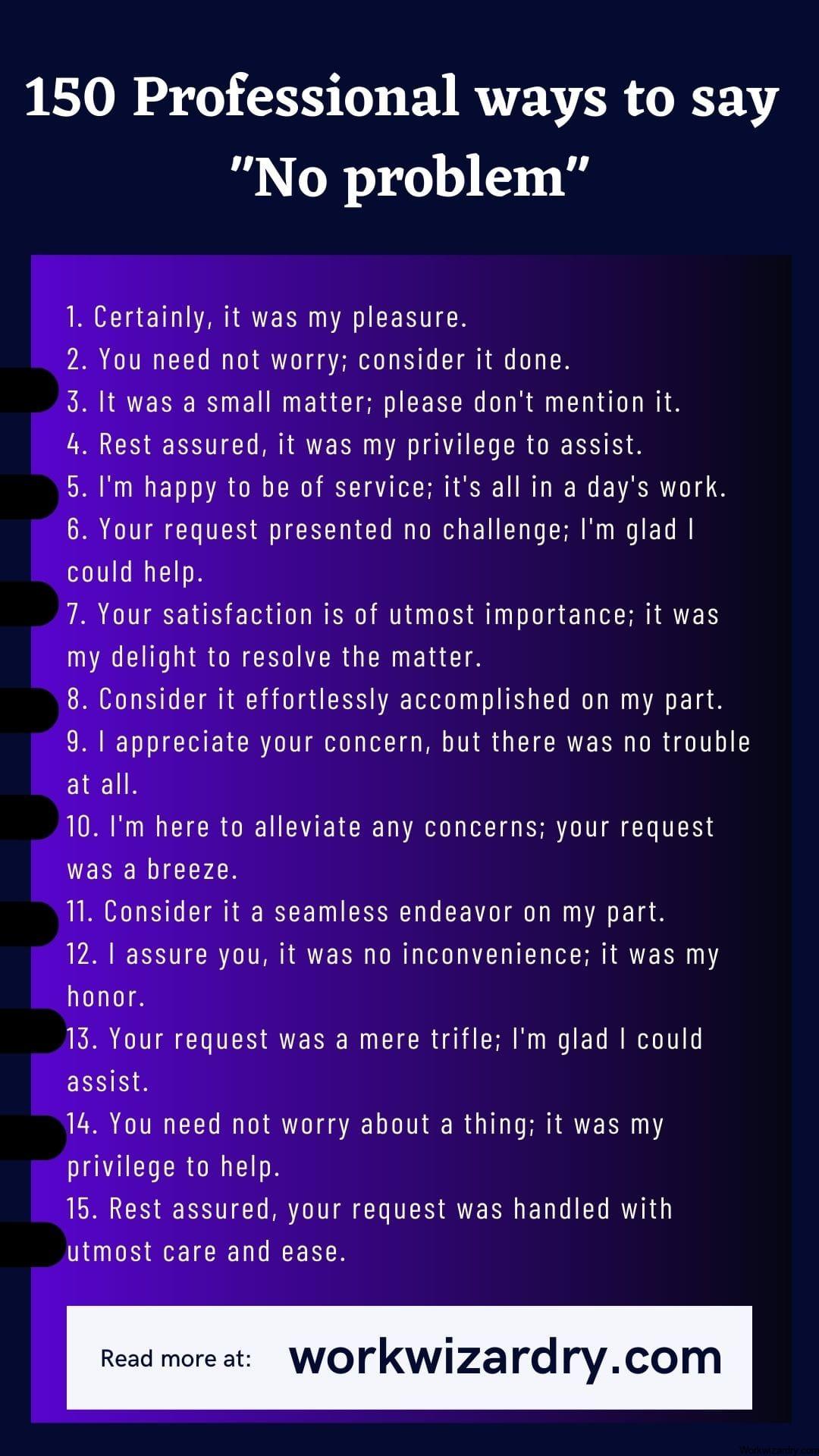 How To Say No Problem Professionally? (160 Examples, Synonyms, Meaning ...