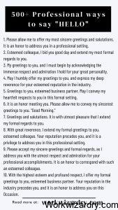 500 Formal And Informal Ways To Say Hello - Work Wizardry