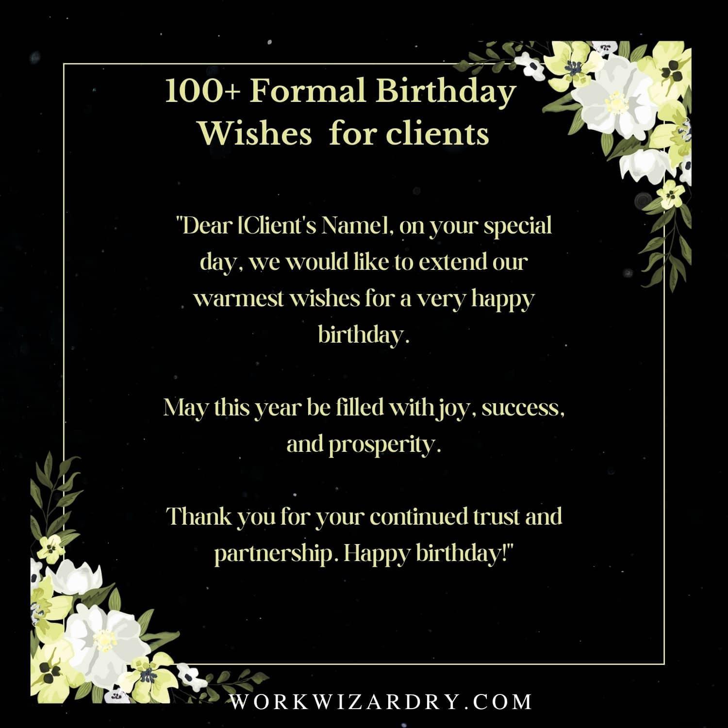 Formal Happy Birthday Message: 105 Wishes For Colleagues, Boss ...
