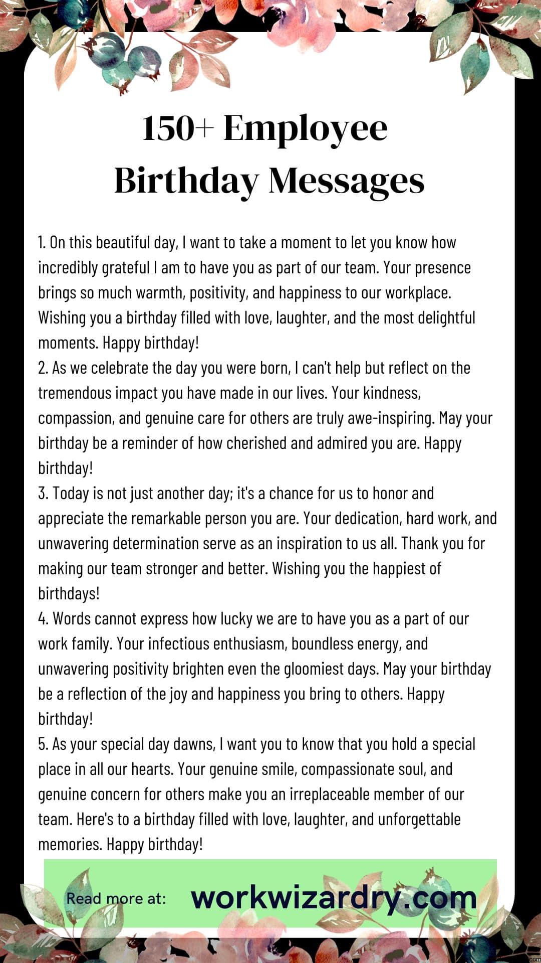 150+ Employee Birthday Messages From Boss, Company, HR And Colleagues ... 150+ Employee Birthday Messages From Boss, Company, HR And Colleagues ...