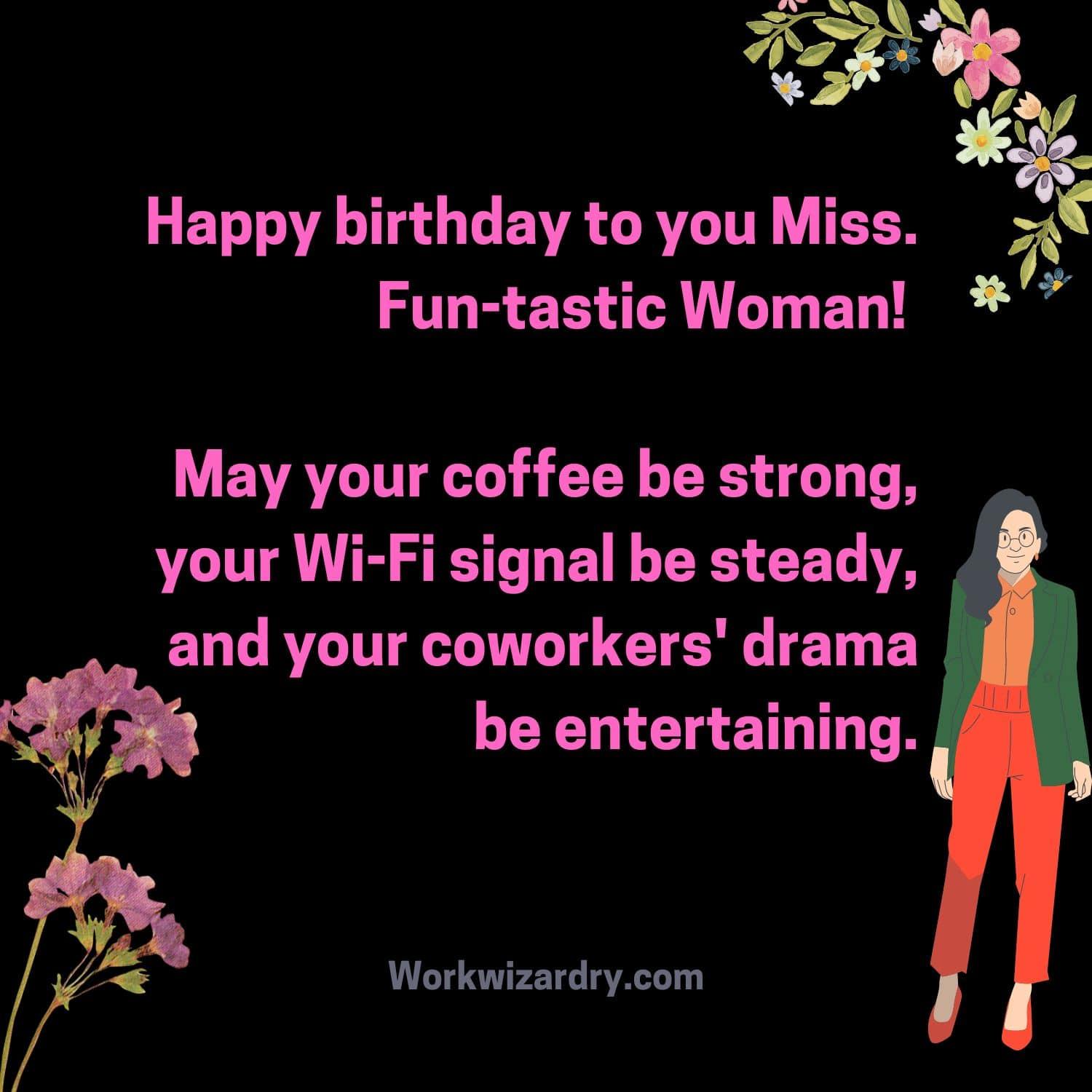 55+ Funny Birthday Wishes For Coworker Female Edition Guaranteed To ...