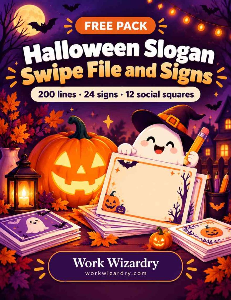 Halloween Business Slogans: 600+ Original Marketing, Sales and Promotion Slogans, Taglines and Captions 5 halloween slogan swipe file cover