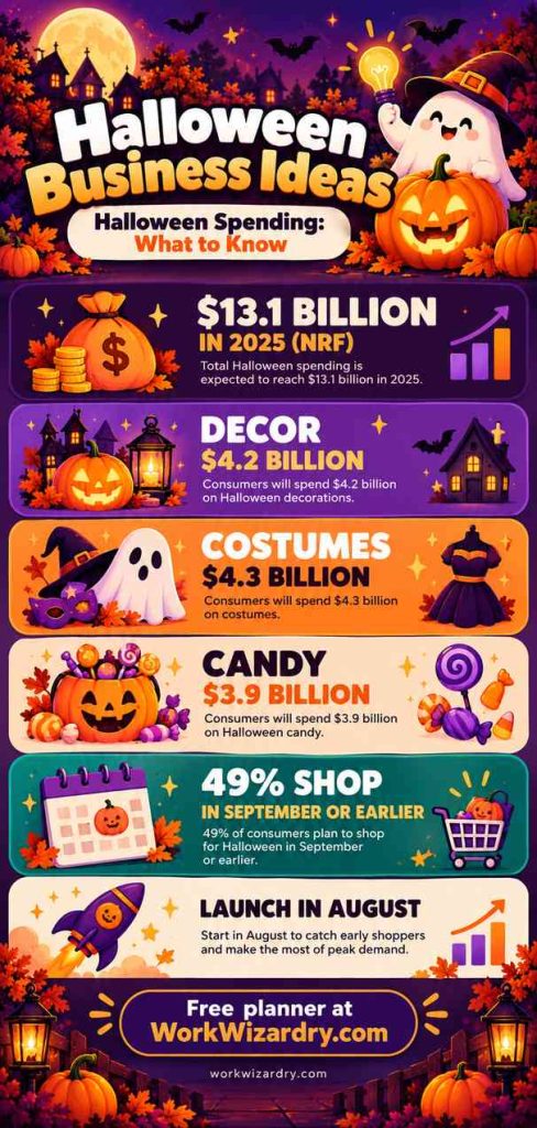 Halloween Business Ideas: 70 Side Hustles and Seasonal Business Models to Start, With Costs, Trends and a Launch Plan 2 halloween business ideas pin 2 infographic 1000x2100 1