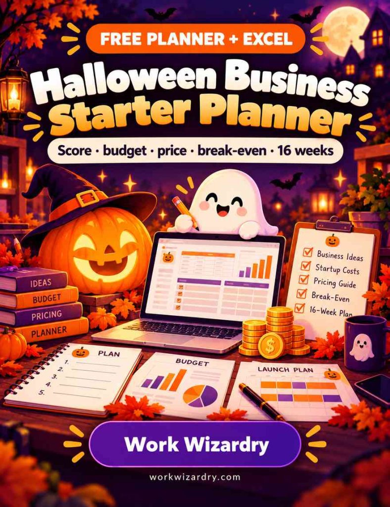 Halloween Business Ideas: 70 Side Hustles and Seasonal Business Models to Start, With Costs, Trends and a Launch Plan 5 halloween business starter planner cover