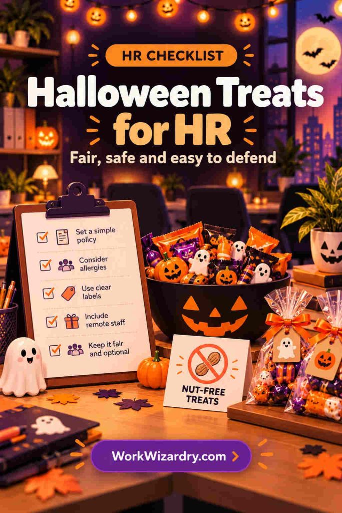 Halloween Treats for the Office: What to Give Coworkers, Employees, Managers and Every Team 5 halloween treats hr pin 1000x1500 1