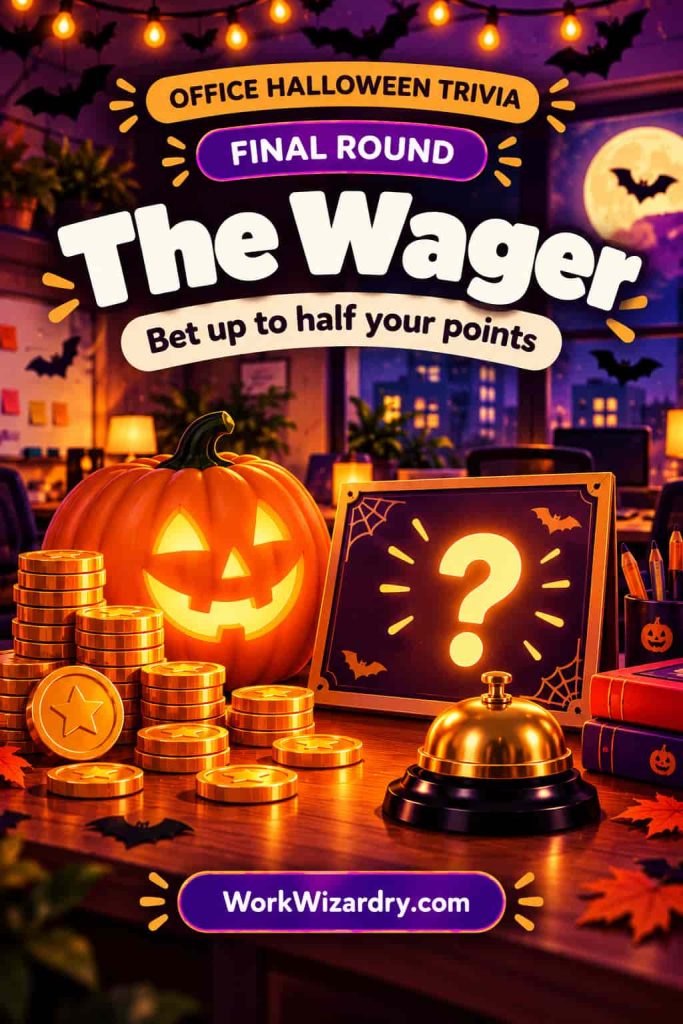 Halloween Trivia for Work: 100 Fact-Checked Questions With Answers, Workplace Rounds and a Free Pack 6 halloween trivia wager final pin 1000x1500 1