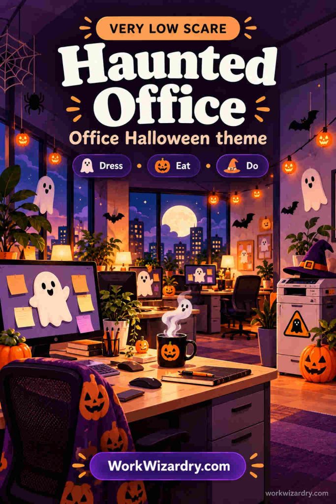 Office Halloween Ideas: 40 Ways to Celebrate at Work (Pick by Budget, Team and Time) 2 office halloween theme haunted office