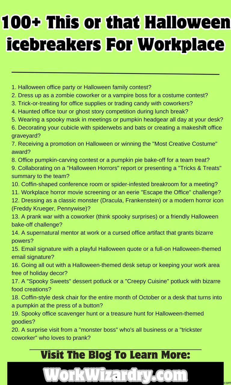 300 Halloween Icebreaker Questions For Work Coworkers Team And 300 halloween icebreaker questions for work coworkers team and