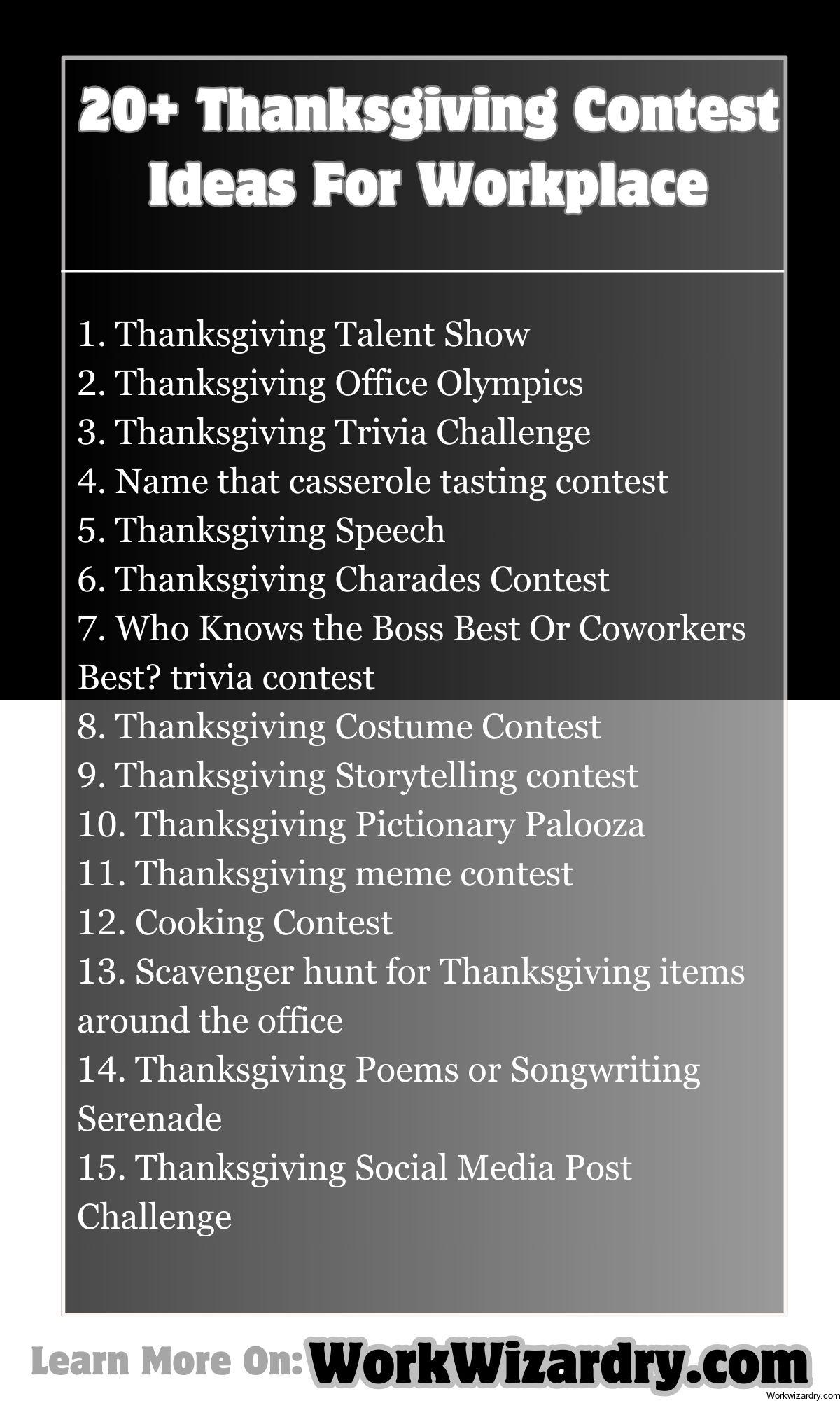 Fun Contest Ideas For Work
