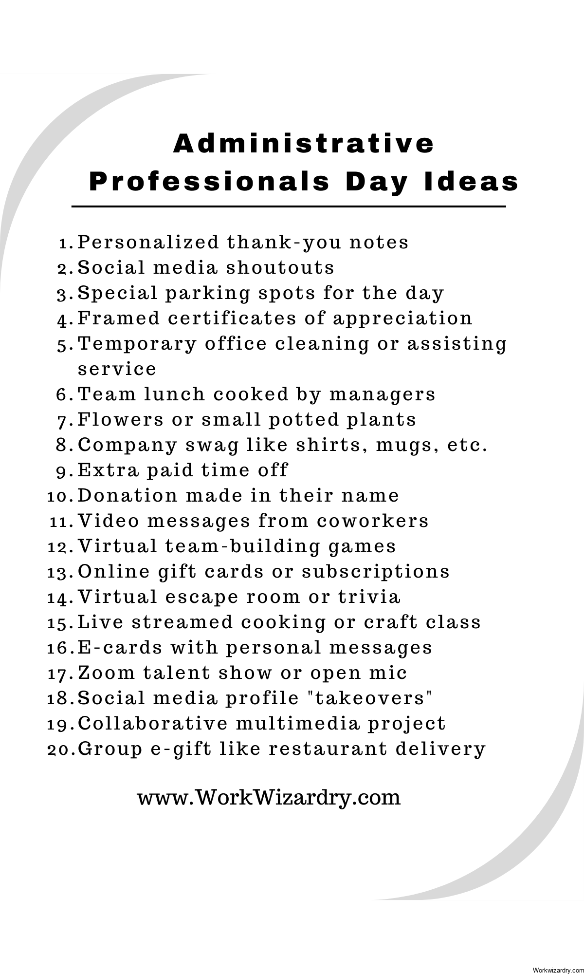 50 Plus Administrative Professionals Day Ideas - Work Wizardry