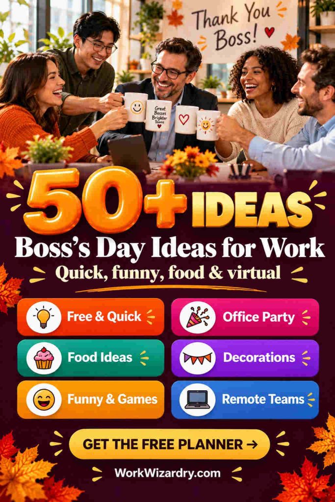 Boss's Day Ideas: 50+ Ways to Celebrate at Work (By Budget, Time and Boss Type) 1 boss day ideas pin 1 standard 1000x1500 1