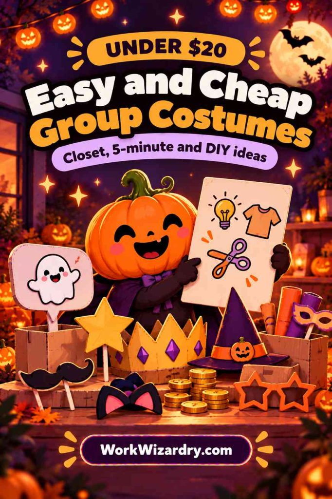 Group Halloween Costumes for Work: 270+ Creative Ideas by Team Size, Department and Budget 6 group halloween costume ideas budget pin 1000x1500 1