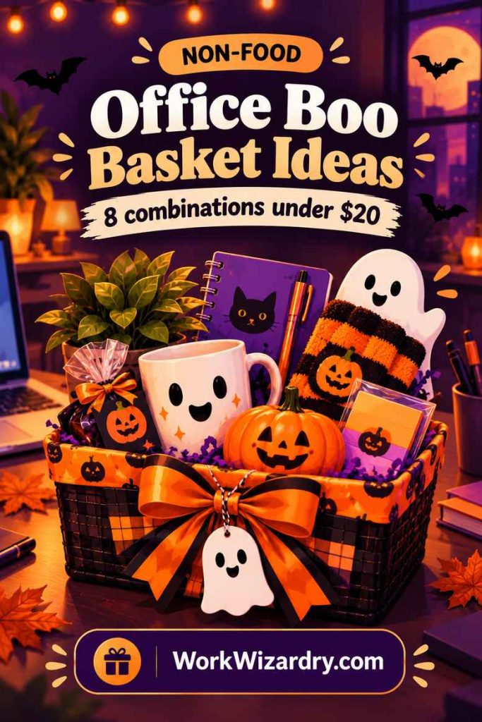 Halloween Gifts for Coworkers and Employees: 150+ Ideas by Budget, Role and Team (Rules, Costs and a Free Planner) 4 halloween gifts for coworkers boo basket pin 1000x1500 1