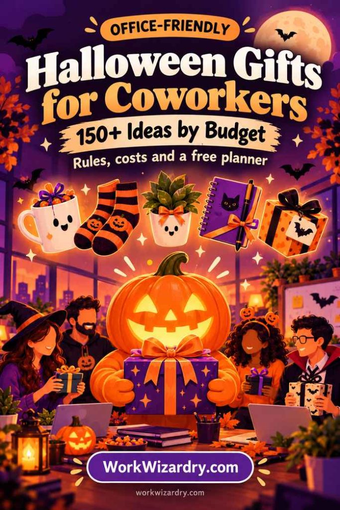 Halloween Gifts for Coworkers and Employees: 150+ Ideas by Budget, Role and Team (Rules, Costs and a Free Planner) 1 halloween gifts for coworkers pin 1 standard 1000x1500 1