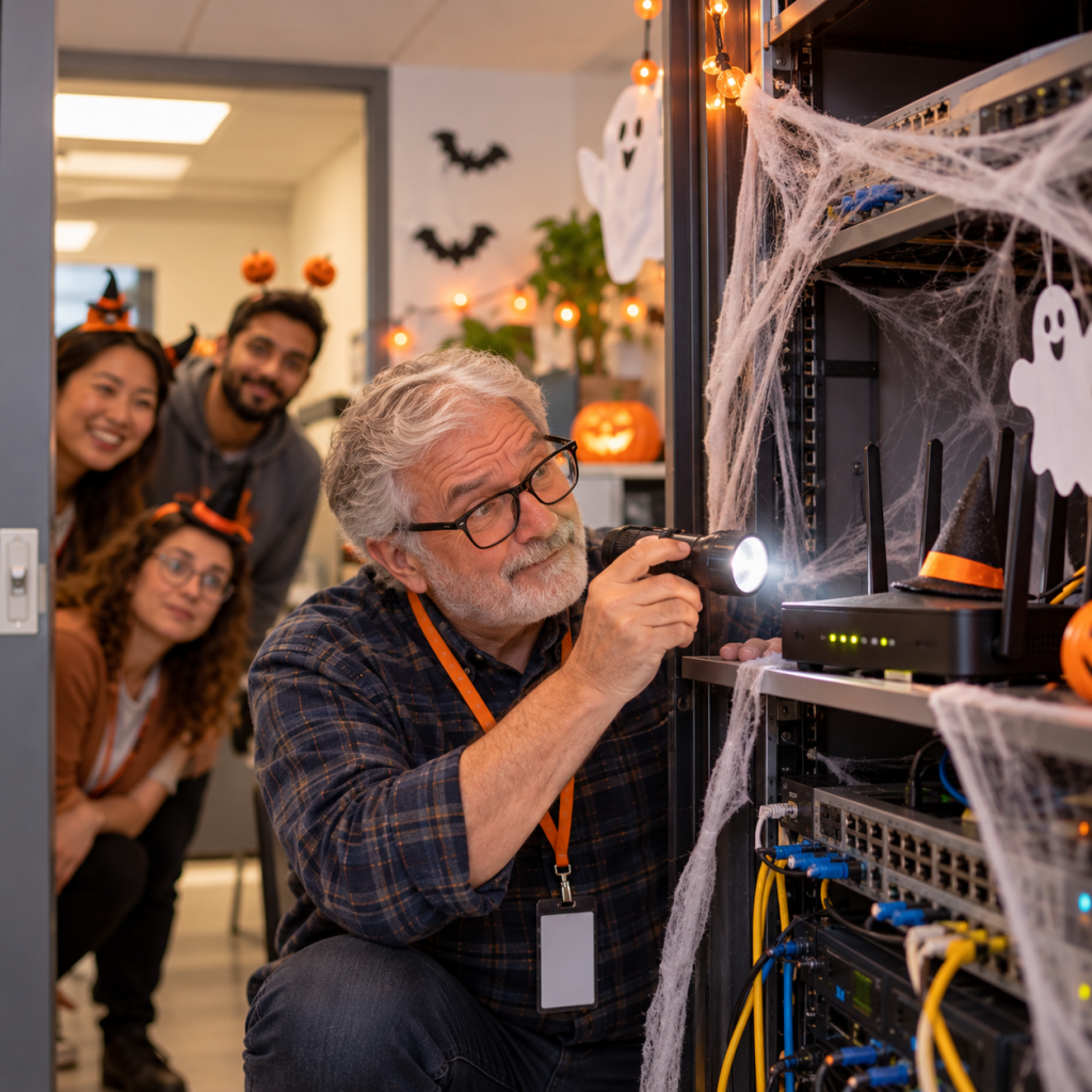 Halloween Work Memes: 60 Funny, Original Memes for Every Role (Share-Ready) 9 halloween work meme 07 the wi fi is down the ghosts did it