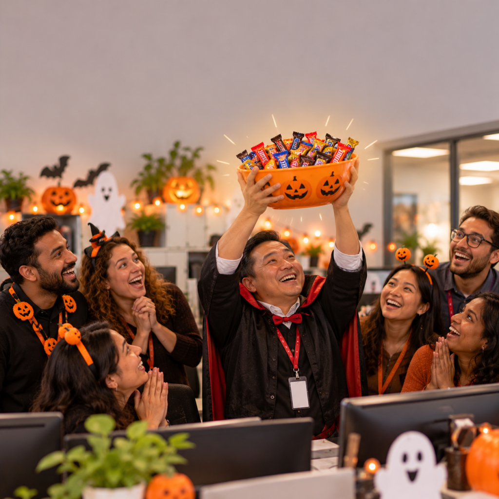 Halloween Work Memes: 60 Funny, Original Memes for Every Role (Share-Ready) 12 halloween work meme 10 when the manager brings the good candy