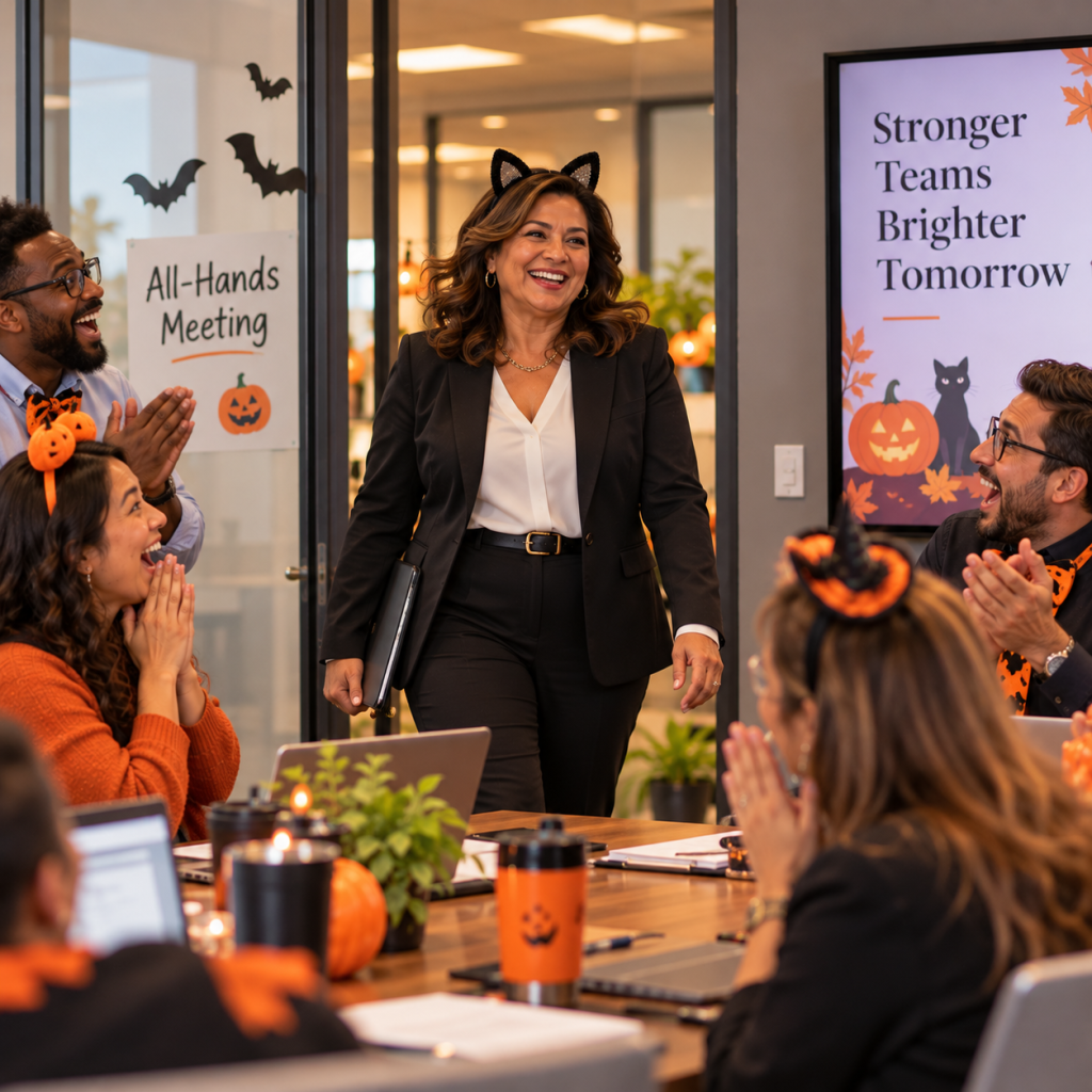 Halloween Work Memes: 60 Funny, Original Memes for Every Role (Share-Ready) 17 halloween work meme 14 the ceo shows up in a tiny cat ear headband
