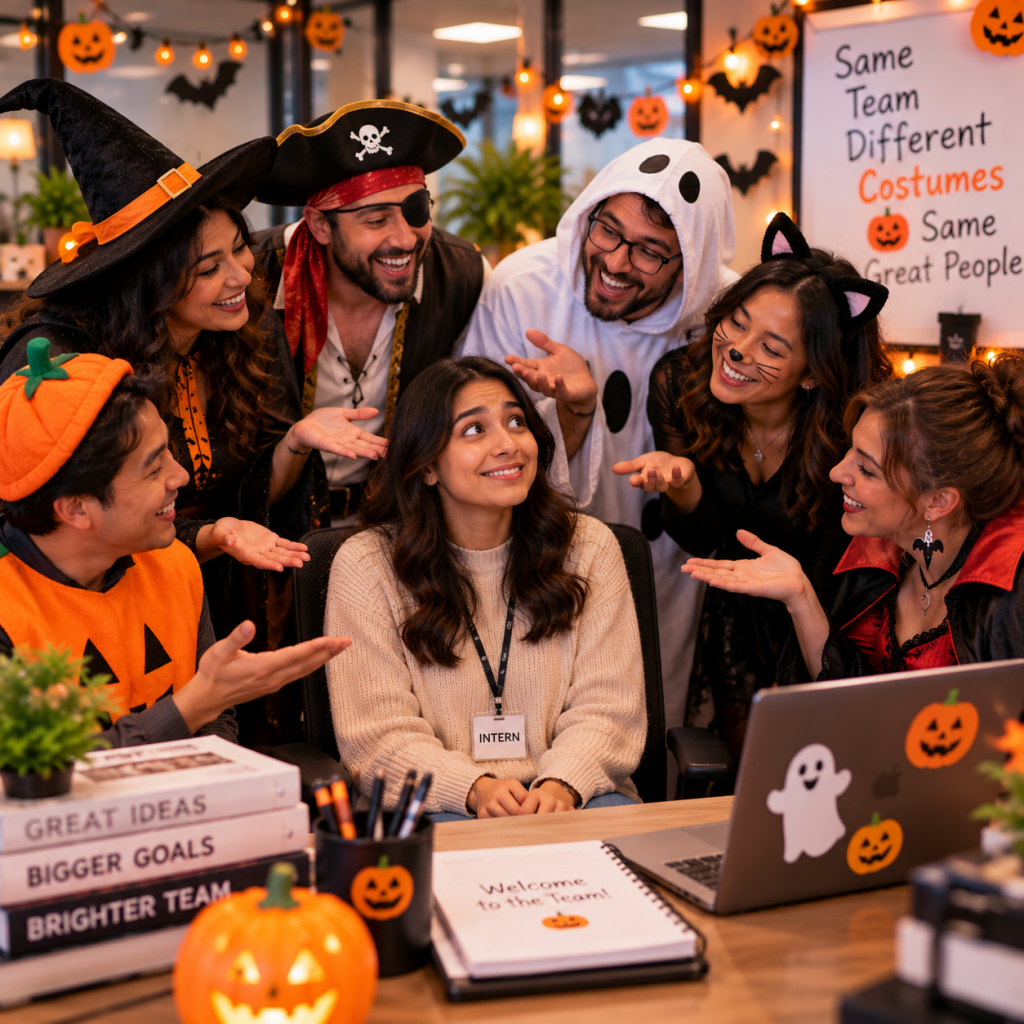 Halloween Work Memes: 60 Funny, Original Memes for Every Role (Share-Ready) 36 halloween work meme 33 intern is the costume mandatory everyone option