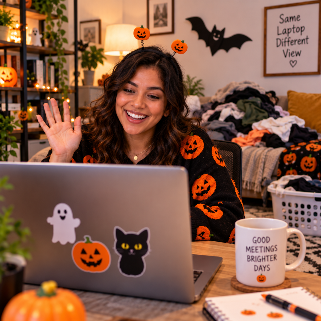 Halloween Work Memes: 60 Funny, Original Memes for Every Role (Share-Ready) 40 halloween work meme 37 virtual background haunted house actual backgrou