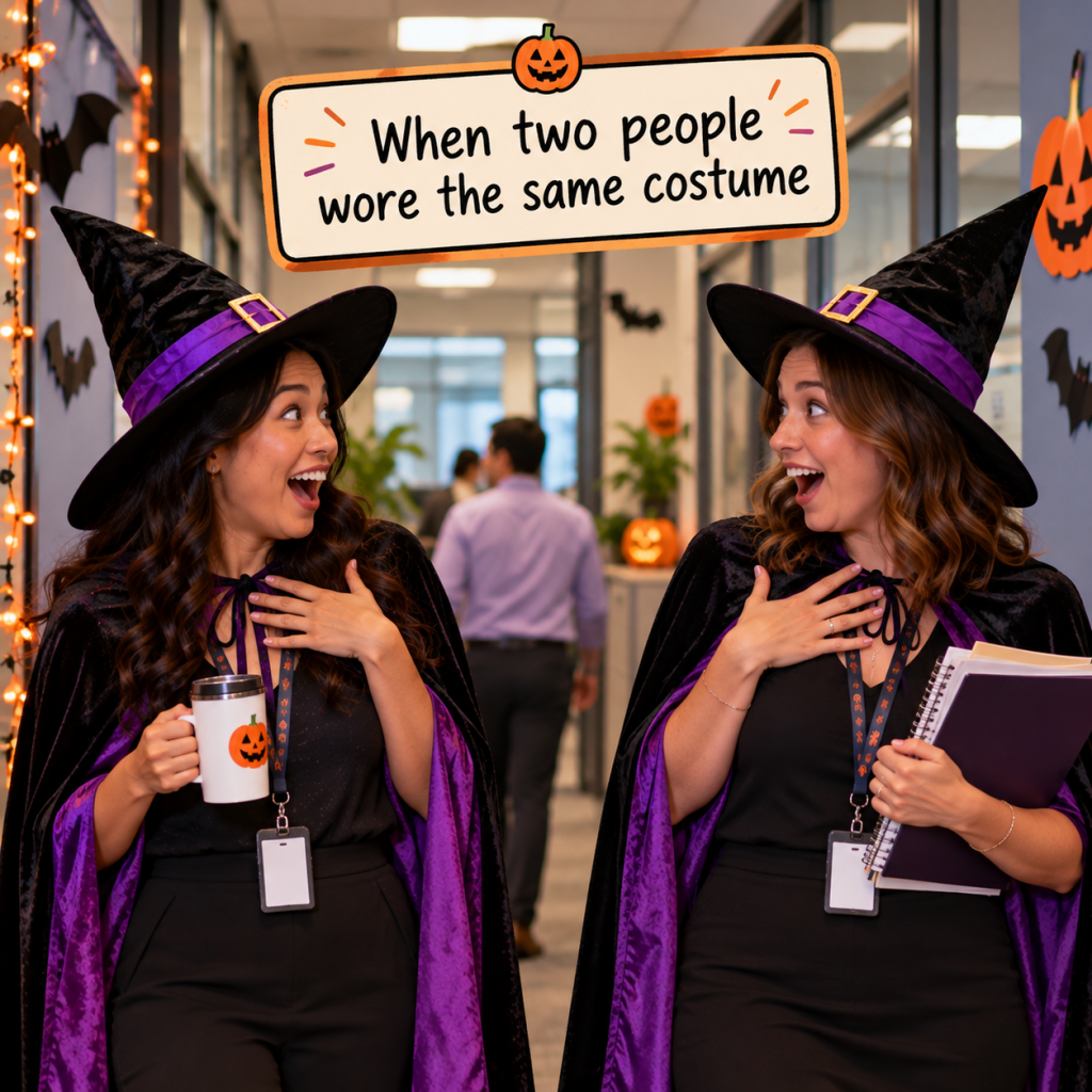 Halloween Work Memes: 60 Funny, Original Memes for Every Role (Share-Ready) 55 halloween work meme 52 when two people wore the same costume