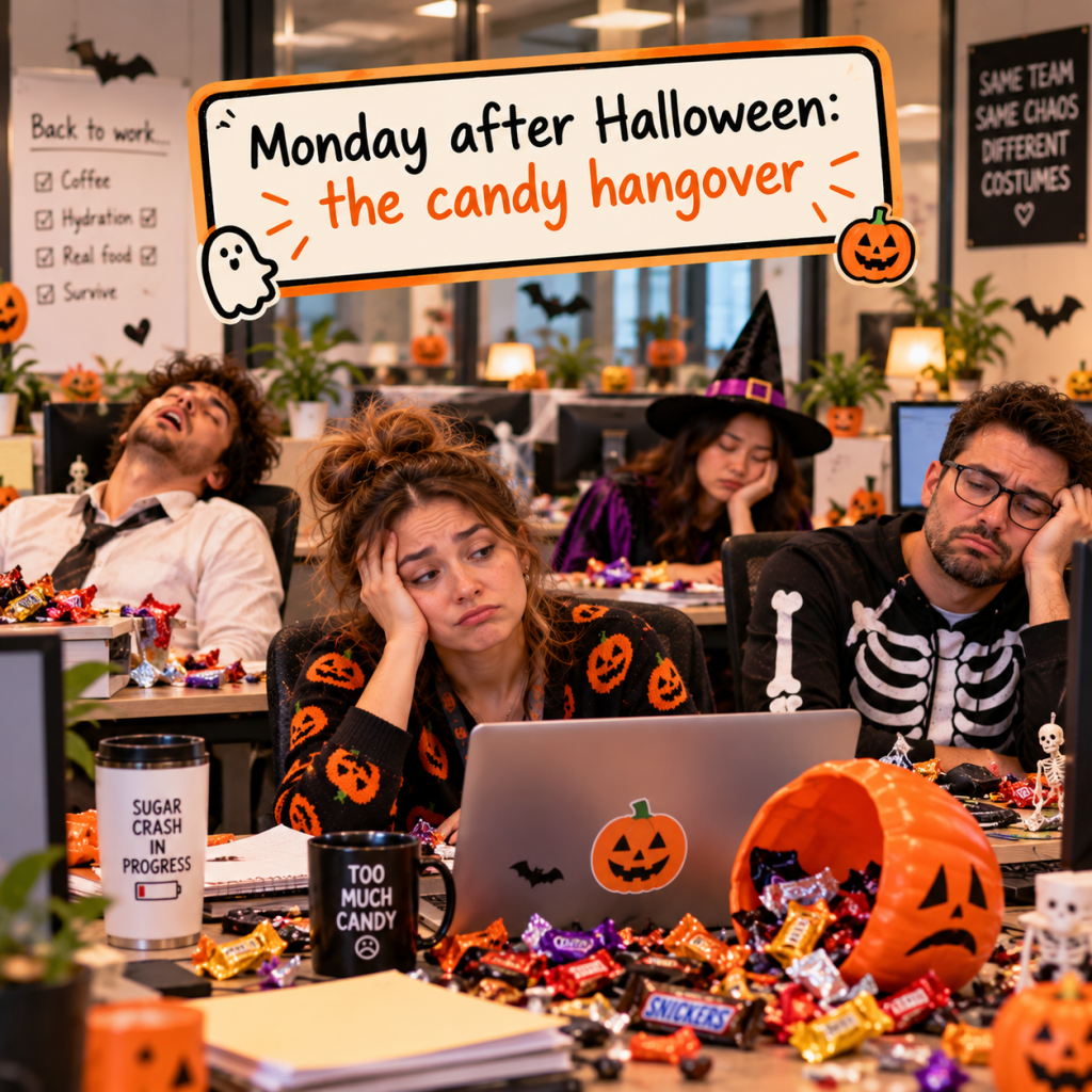Halloween Work Memes: 60 Funny, Original Memes for Every Role (Share-Ready) 59 halloween work meme 56 monday after halloween the candy hangover