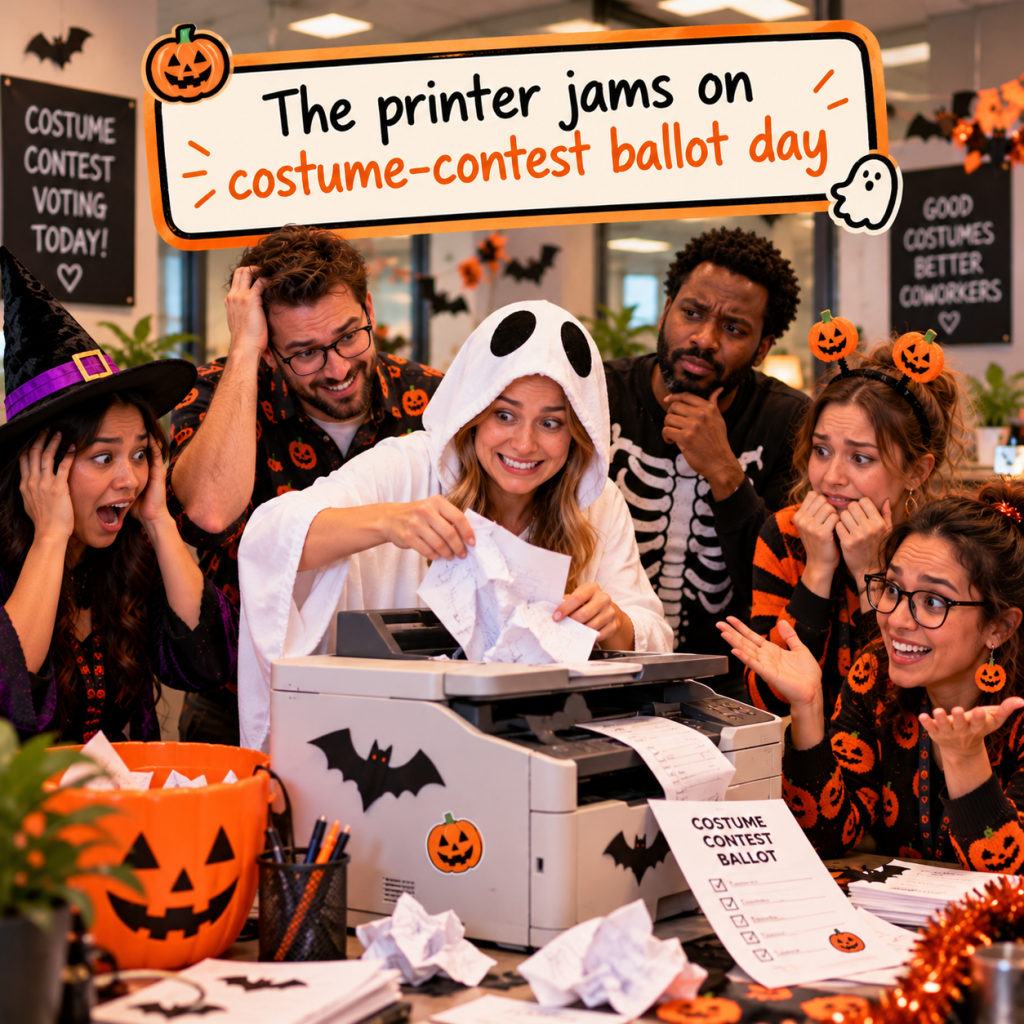 Halloween Work Memes: 60 Funny, Original Memes for Every Role (Share-Ready) 61 halloween work meme 58 the printer jams on costume contest ballot day