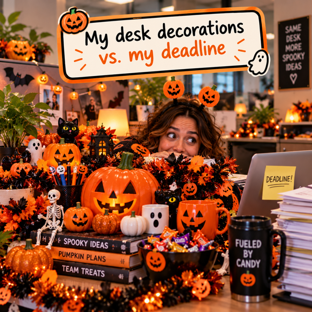 Halloween Work Memes: 60 Funny, Original Memes for Every Role (Share-Ready) 62 halloween work meme 59 my desk decorations vs my deadline