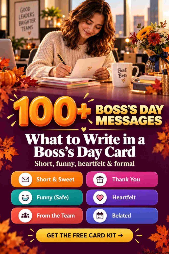 Happy Boss's Day Messages: 100+ Wishes and What to Write in a Card (2026) 1 happy boss day messages pin 1 standard 1000x1500 1