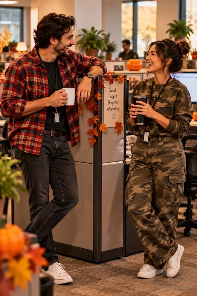 30 Halloween Spirit Week Ideas for Work: The Complete 2026 Office Theme Week Guide 14 halloween spirit week pin camo flannel day