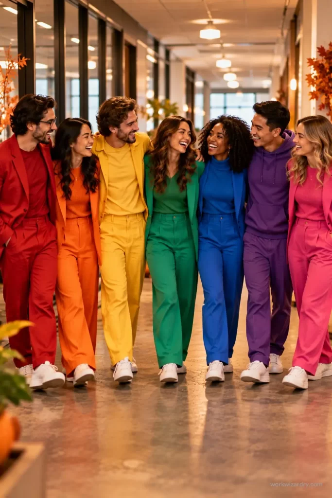 30 Halloween Spirit Week Ideas for Work: The Complete 2026 Office Theme Week Guide 13 halloween spirit week pin rainbow day