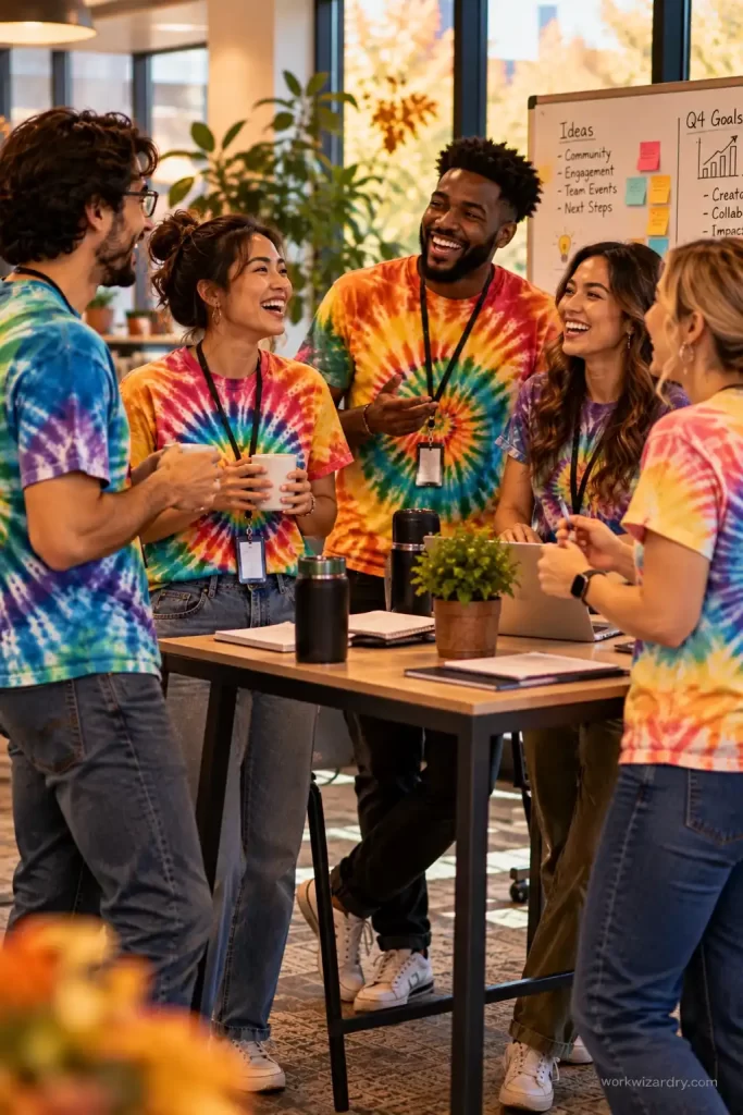 30 Halloween Spirit Week Ideas for Work: The Complete 2026 Office Theme Week Guide 19 halloween spirit week pin tie dye day
