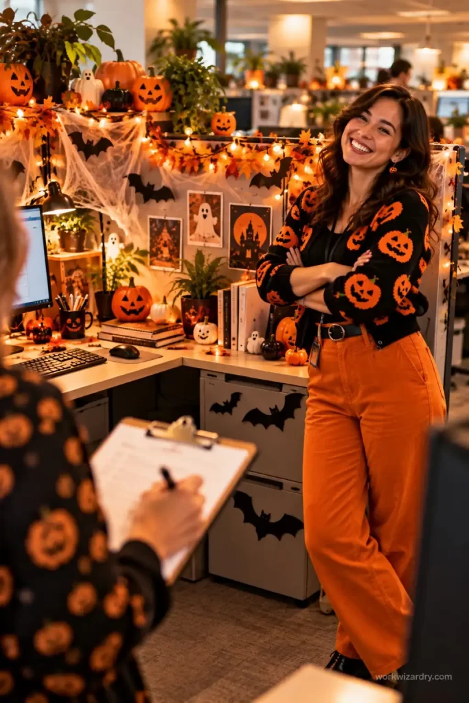 30 Halloween Spirit Week Ideas for Work: The Complete 2026 Office Theme Week Guide 6 office halloween spirit week pin haunted desk contest cubicle decorating