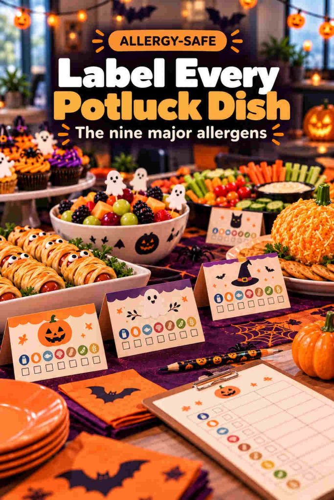 Halloween Potluck Ideas for the Office: Easy Dishes, Allergy-Safe Tips and a Sign-Up Plan 6 halloween food pin labels 1000x1500 1