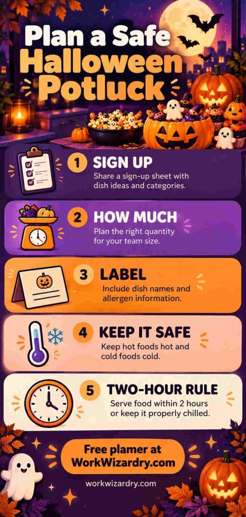 Halloween Potluck Ideas for the Office: Easy Dishes, Allergy-Safe Tips and a Sign-Up Plan 3 halloween potluck ideas pin 2 infographic 1000x2100 1