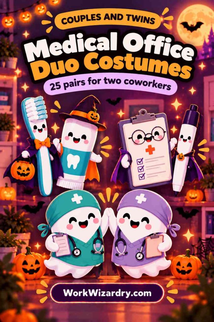 Medical Office Halloween Costume Ideas: 180+ Ideas for Doctors, Nurses, Dental, Pediatric and Every Clinic Role 5 medical office halloween costumes duos pin 1000x1500 1