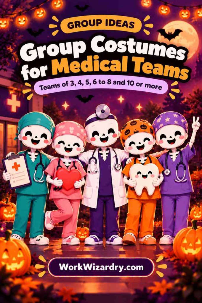 Medical Office Halloween Costume Ideas: 180+ Ideas for Doctors, Nurses, Dental, Pediatric and Every Clinic Role 6 medical office halloween costumes group pin 1000x1500 1