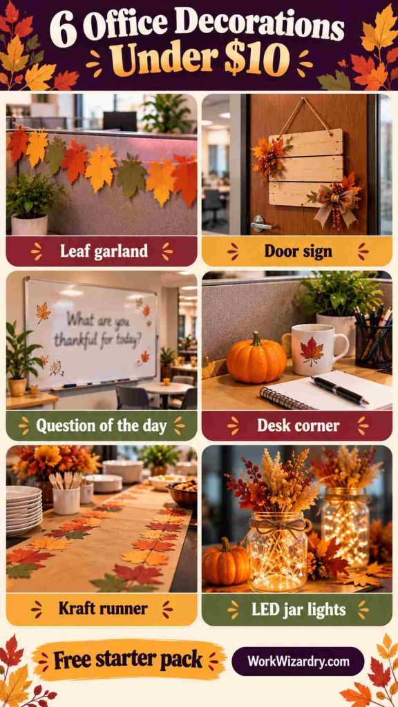 Thanksgiving Office Decoration Ideas: 40 Ways to Decorate Your Door, Desk, Bulletin Board and Party Table (With Free Templates) 3 thanksgiving office decoration ideas pin 3 idea 1080x1920 1