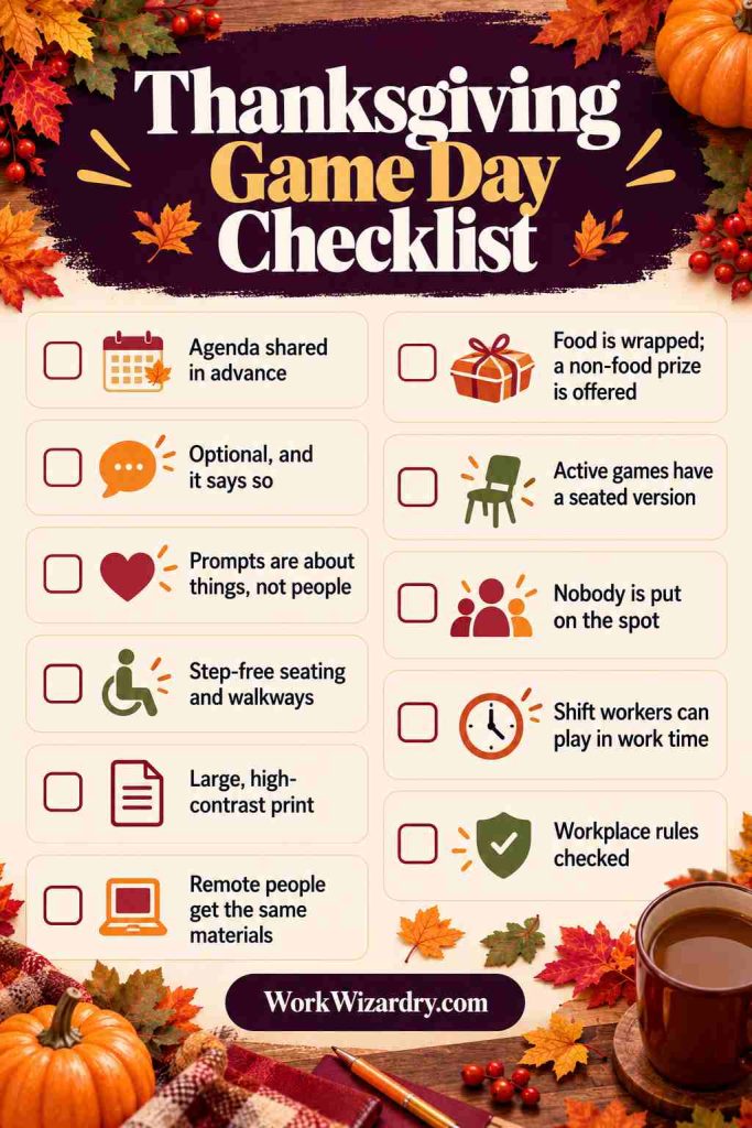 Thanksgiving Office Games: 24 Fun Games for Work Parties, Lunches and Remote Teams (With Rules, Scoring and Printables) 5 thanksgiving office games pin 5 list 1000x1500 1